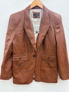 J Crew Vivienne Faux Leather Blazer NWT